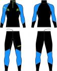 Běžecká kombinéza KV+ Lahti two pieces suit black/blue 21V118-12 2021/22