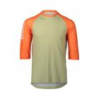 Cyklistický dres POC MTB Pure 3/4 Jersey Prehnite green/Zink Orange 2022
