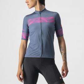 Cyklistický dres dámský Castelli Fenice steel blue/pink fluo 2022