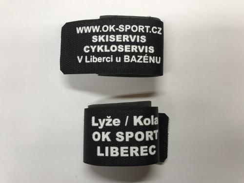 Pásky na sepnutí sjezdových lyží OK SPORT suchý zip (1ks)