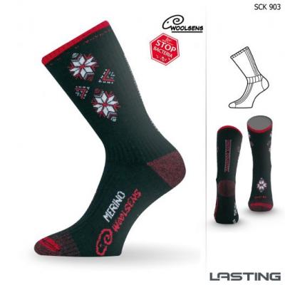 Ponožky LASTING SCK 903 červeno/černé