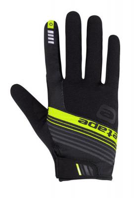 Cyklistické rukavice prstové Etape Spring černá/žlutá fluo 