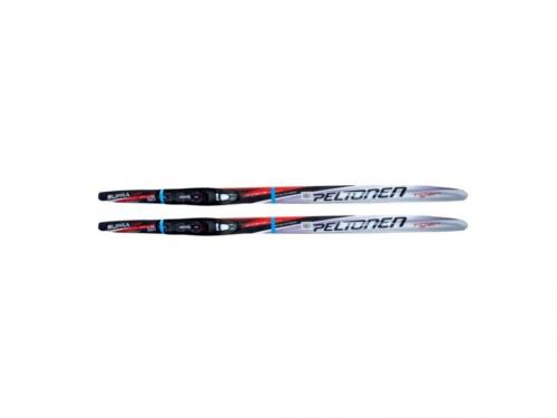 Dětské běžecké lyže Peltonen Tiger JR nano-grip classic červeno/šedé + vázání Rottefella start 2022/23