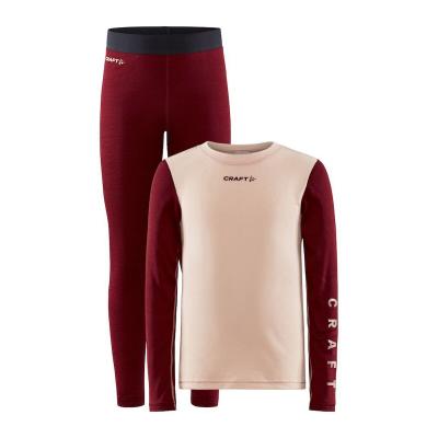 Dětské termoprádlo Set CRAFT CORE Warm Baselayer Junior červeno/růžová