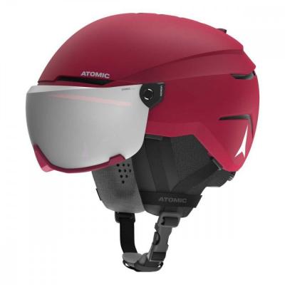 Lyžařská helma Atomic Savor Visor Stereo tmavě červená 2023/24