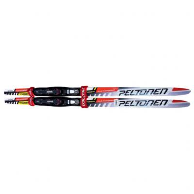 Dětské běžecké lyže Peltonen Tiger JR nano-grip classic červeno/šedé + vázání Rottefella start 2022/23