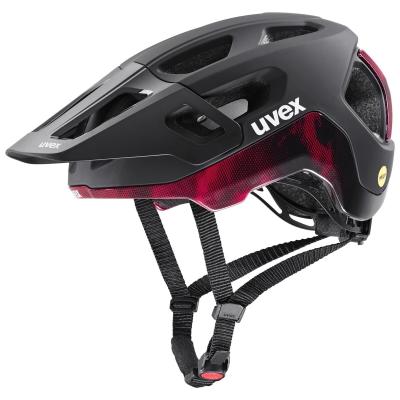 Cyklistická helma Uvex React MIPS black/ruby red matt