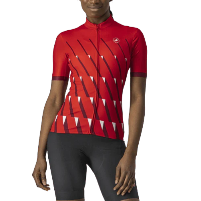 Dámský cyklistický dres Castelli Pendio Jersey Red/Bordeaux White