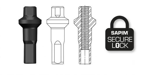 Sapim nipl Alu Polyax 16 double square černý secure lock