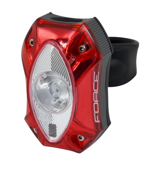 Zadní světlo na kolo Force Red, 1cree led 60lm, USB