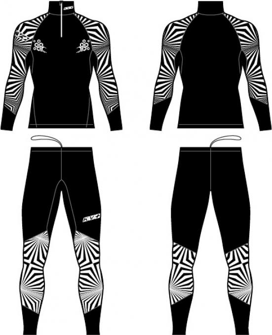 Běžecká kombinéza KV+ Lahti two pieces suit black/white 21V118-10 2020/21