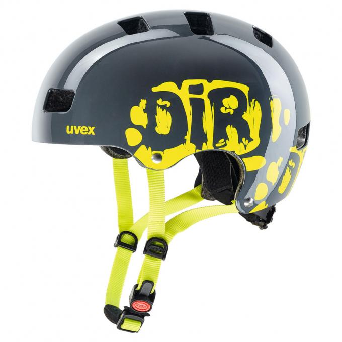 Dětská cyklistická helma Uvex Kid 3 dirt bike grey lime 2021